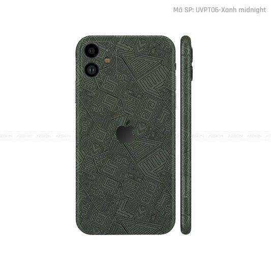 Dán Skin IPhone 11 Series Vân Pattern AZ Xanh | UVPT06