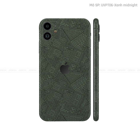 Dán Skin IPhone 11 Series Vân Pattern AZ Xanh | UVPT06