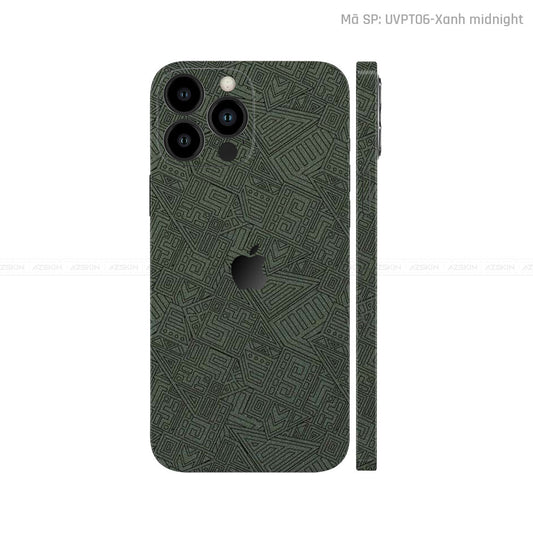 Dán Skin IPhone 12 Series Vân Pattern AZ Xanh | UVPT06