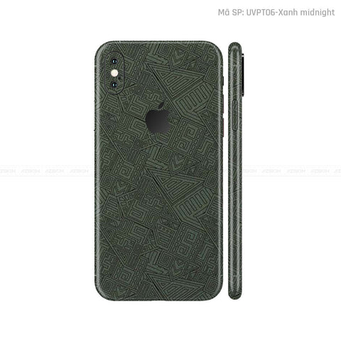 Dán Skin 3M IPhone X Series Vân Pattern AZ Xanh | UVPT06