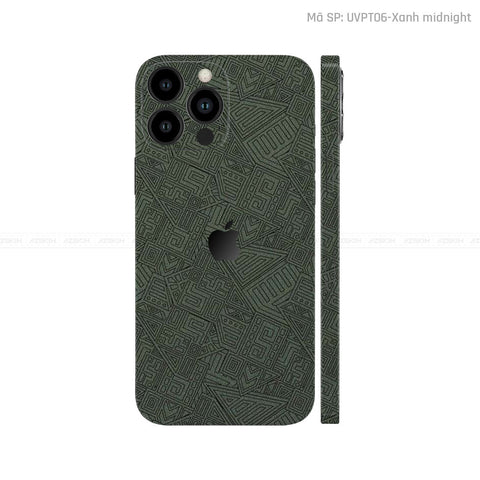 Dán Skin IPhone 16 Series Vân Pattern AZ Xanh | UVPT06