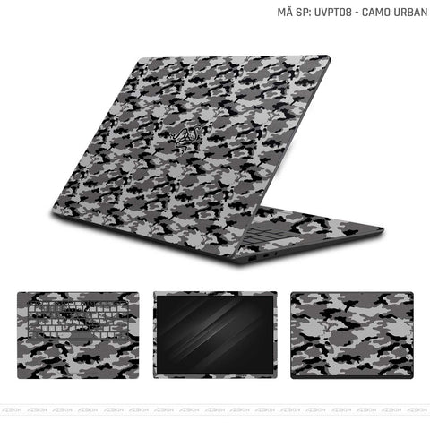 Dán Skin Laptop Razer Vân Nổi Camo Urban Bạc | UVPT08