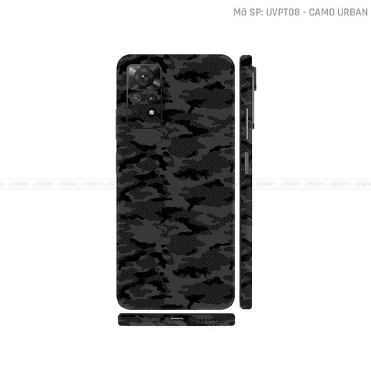 Dán Skin Xiaomi Redmi Note 11 Series Vân Nổi Camo Urban Đen | UVPT08