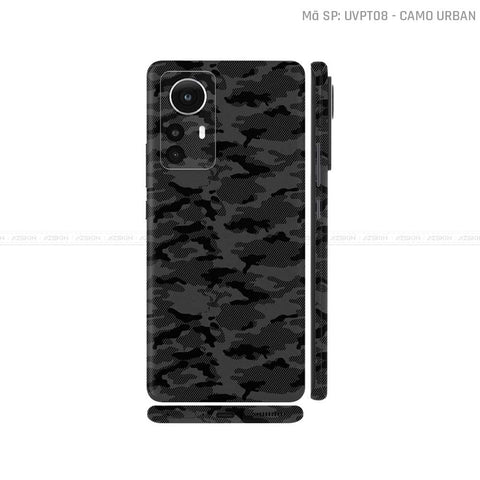 Dán Skin Xiaomi 12 Series Vân Nổi Camo Urban Đen | UVPT08