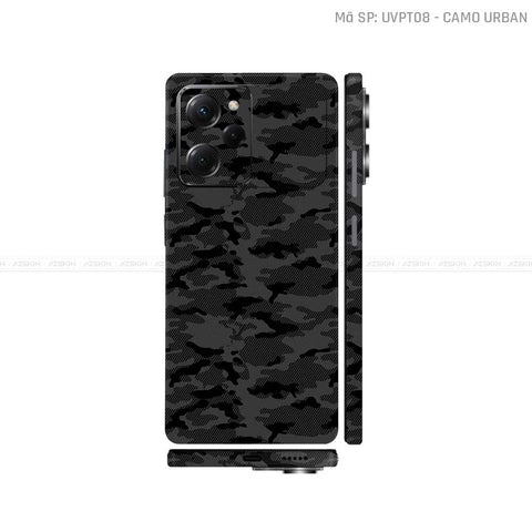 Dán Skin POCO Series Vân Nổi Camo Urban Đen | UVPT08