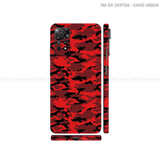 Dán Skin Xiaomi Redmi Note 11 Series Vân Nổi Camo Urban Đỏ | UVPT08