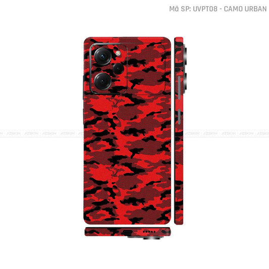 Dán Skin POCO Series Vân Nổi Camo Urban Đỏ | UVPT08