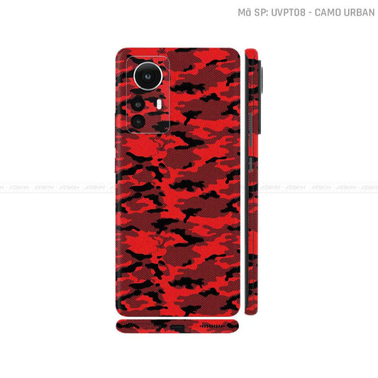 Dán Skin Xiaomi 12 Series Vân Nổi Camo Urban Đỏ | UVPT08