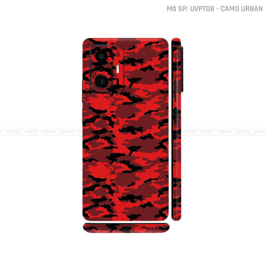 Dán Skin Xiaomi 11 Series Vân Nổi Camo Urban Đỏ | UVPT08