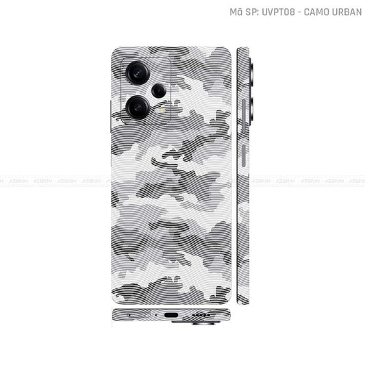 Dán Skin Xiaomi Redmi Note 12 Series Vân Nổi Camo Urban Trắng | UVPT08