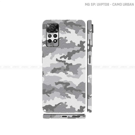 Dán Skin Xiaomi Redmi Note 11 Series Vân Nổi Camo Urban Trắng | UVPT08