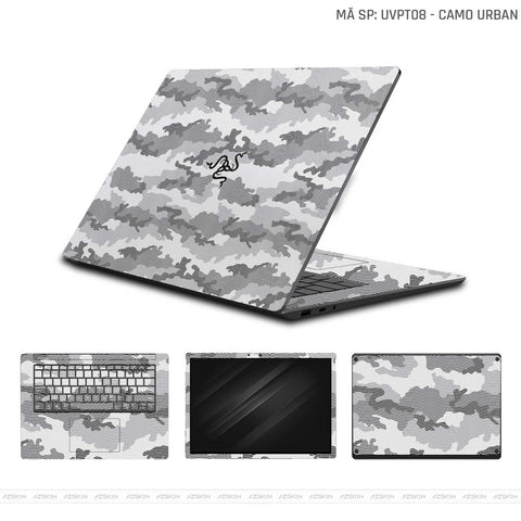 Dán Skin Laptop Razer Vân Nổi Camo Urban Trắng | UVPT08