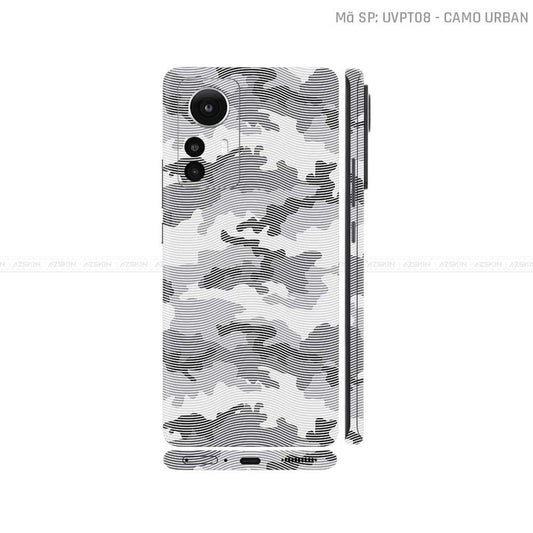 Dán Skin Xiaomi 12 Series Vân Nổi Camo Urban Trắng | UVPT08