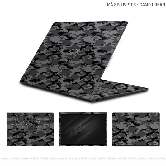 Dán Skin Laptop Dell Vân Nổi Camo Urban Xám | UVPT08