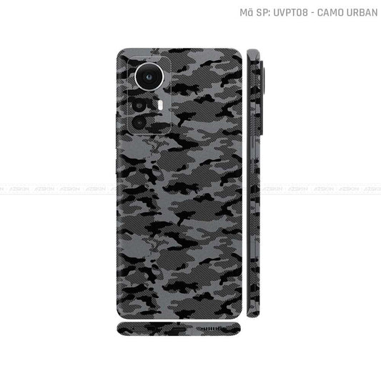 Dán Skin Xiaomi 12 Series Vân Nổi Camo Urban Xám | UVPT08