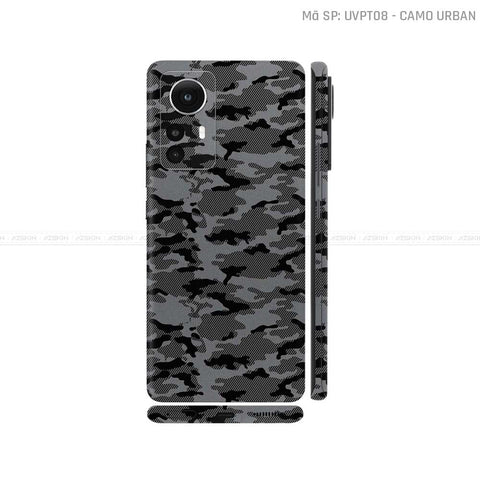 Dán Skin Xiaomi 12 Series Vân Nổi Camo Urban Xám | UVPT08