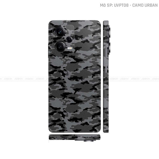 Dán Skin Xiaomi Redmi Note 12 Series Vân Nổi Camo Urban Xám | UVPT08