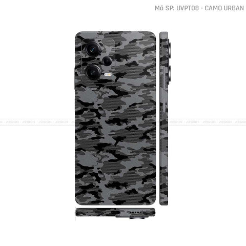 Dán Skin Xiaomi Redmi Note 12 Series Vân Nổi Camo Urban Xám | UVPT08