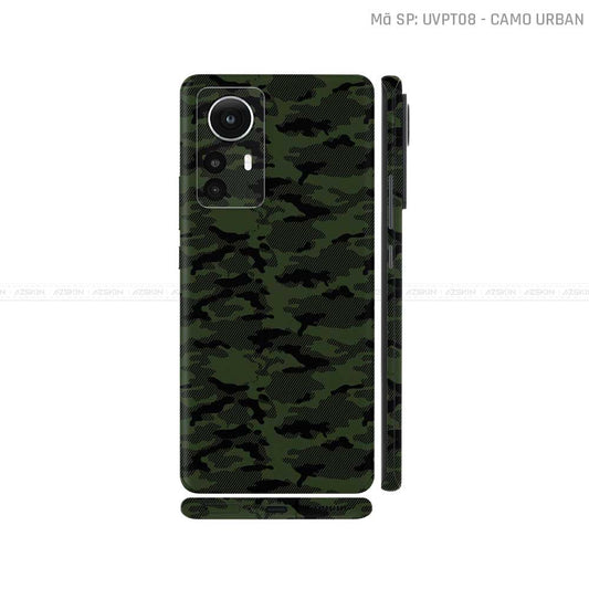 Dán Skin Xiaomi 12 Series Vân Nổi Camo Urban Xanh Rêu | UVPT08