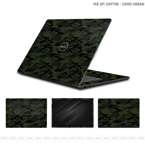 Dán Skin Laptop Dell Vân Nổi Camo Urban Xanh | UVPT08
