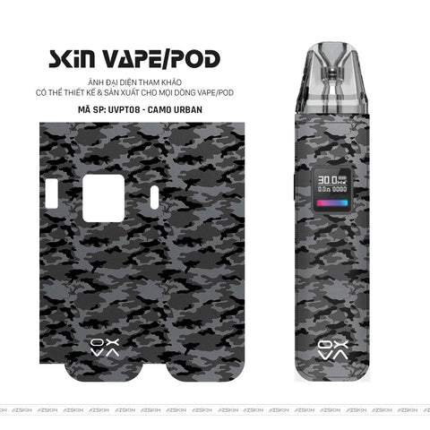 Dán Skin Pod Vân Nổi Camo Urban Xám | UVPT08