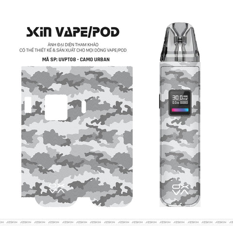 Dán Skin Pod Vân Nổi Camo Urban Trắng | UVPT08