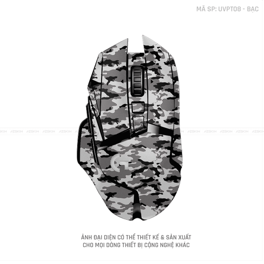 Skin Dán Chuột Logitech Vân Nổi CAMO URBAN Bạc | UVPT08