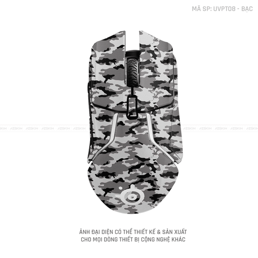 Skin Dán Chuột Steelseries Vân Nổi CAMO URBAN Bạc | UVPT08