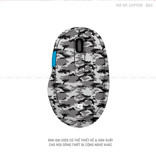 Skin Dán Chuột Microsoft Vân Nổi CAMO URBAN Màu Bạc | UVPT08