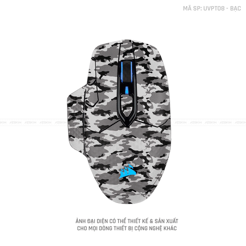 Skin Dán Chuột Corsair Vân Nổi Camo Urban Bạc | UVPT08