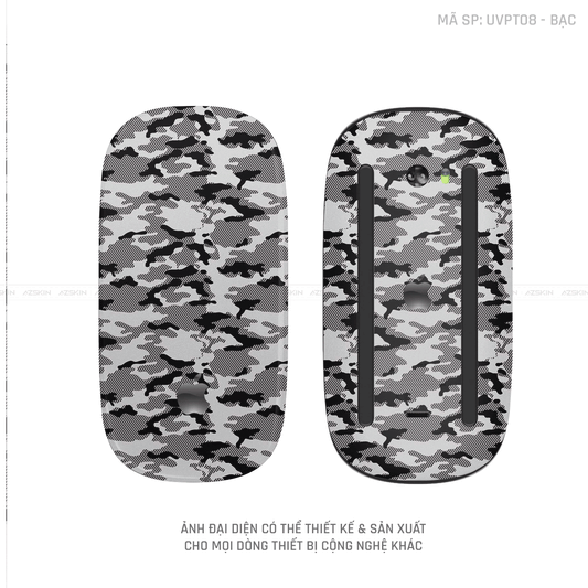 Skin Dán Chuột Apple Magic Mouse Vân Nổi Hình CAMO URBAN Màu Bạc | UVPT08