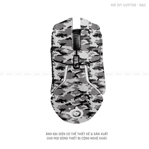 Skin Dán Chuột Steelseries Vân Nổi CAMO URBAN Bạc | UVPT08
