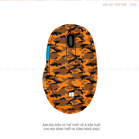 Skin Dán Chuột Microsoft Vân Nổi CAMO URBAN Màu Cam | UVPT08