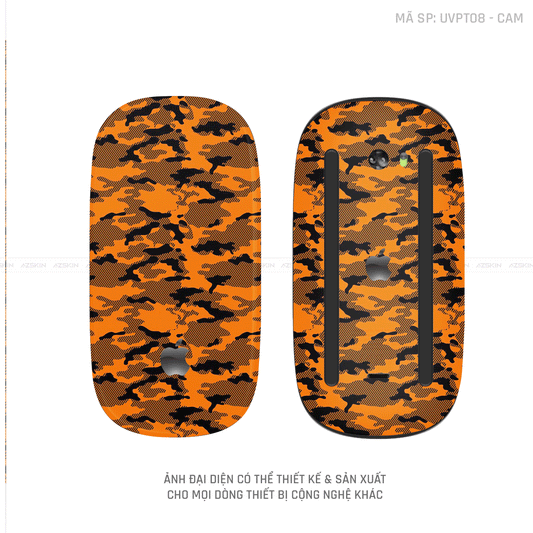 Skin Dán Chuột Apple Magic Mouse Vân Nổi Hình CAMO URBAN Màu Cam | UVPT08