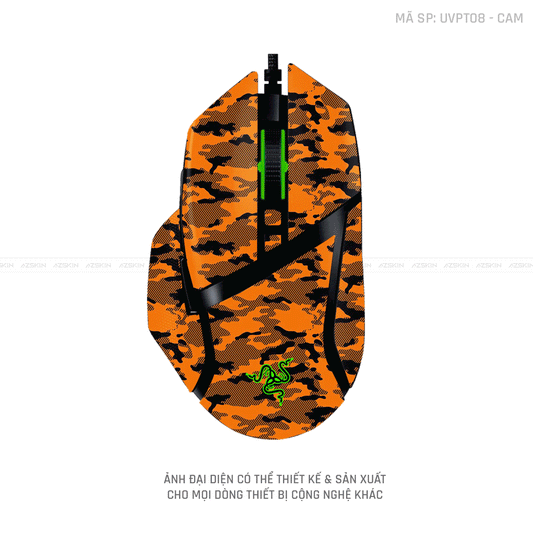 Skin Dán Chuột Razer Vân Nổi Hình CAMO URBAN Cam | UVPT08