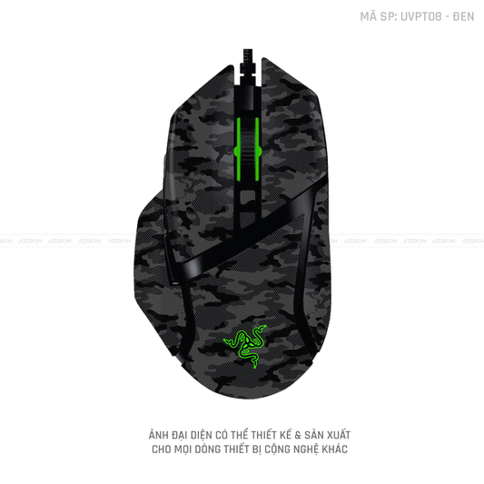 Skin Dán Chuột Razer Vân Nổi Hình CAMO URBAN Đen | UVPT08