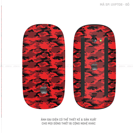 Skin Dán Chuột Apple Magic Mouse Vân Nổi Hình CAMO URBAN Màu Đỏ | UVPT08