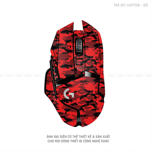 Skin Dán Chuột Logitech Vân Nổi CAMO URBAN Đỏ | UVPT08