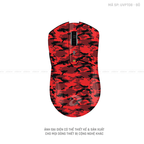 Skin Dán Chuột Dareu Vân Nổi Hình CAMO URBAN Đỏ | UVPT08