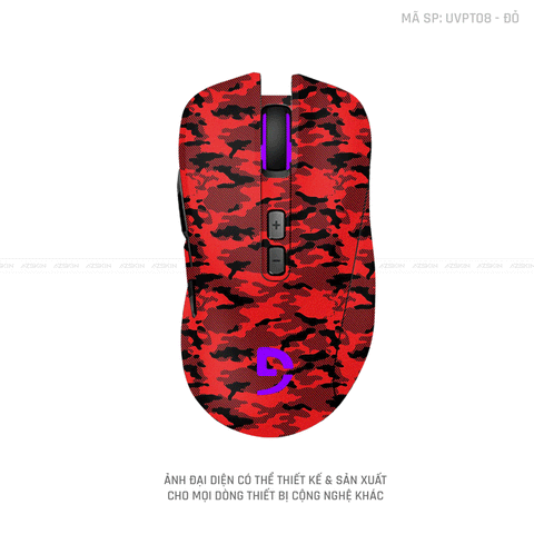 Skin Dán Chuột Fuhlen Vân Nổi Hình CAMO URBAN Màu Đỏ | UVPT08