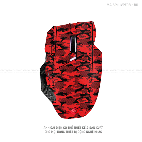 Skin Dán Chuột Asus Vân Nổi CAMO URBAN Đỏ | UVPT08