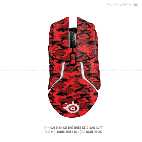 Skin Dán Chuột Steelseries Vân Nổi CAMO URBAN Đỏ | UVPT08