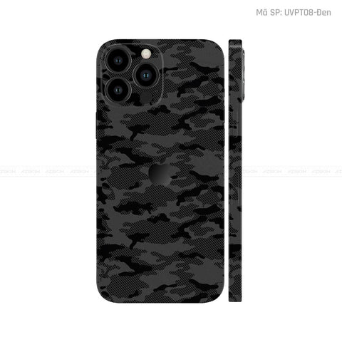 Dán Skin IPhone 16 Series Vân Camo Urban Đen | UVPT08