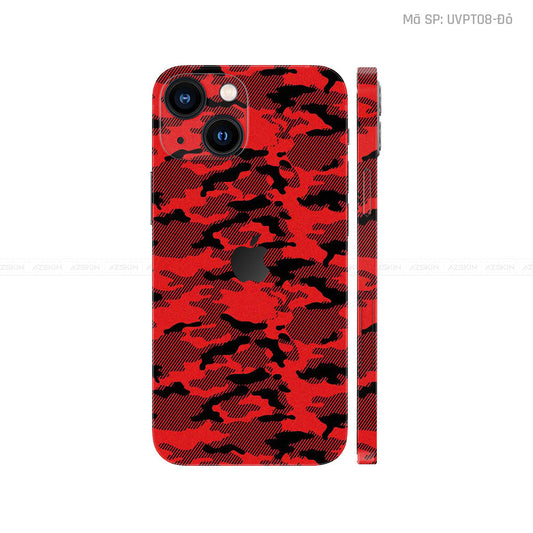 Dán Skin IPhone 14 Series Vân Camo Urban Đỏ | UVPT08
