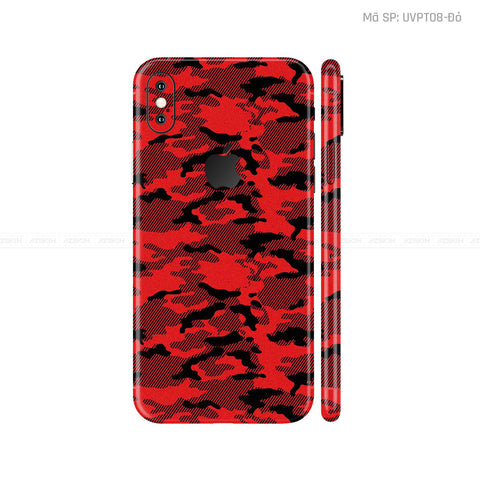 Dán Skin 3M IPhone X Series Vân Camo Urban Đỏ | UVPT08