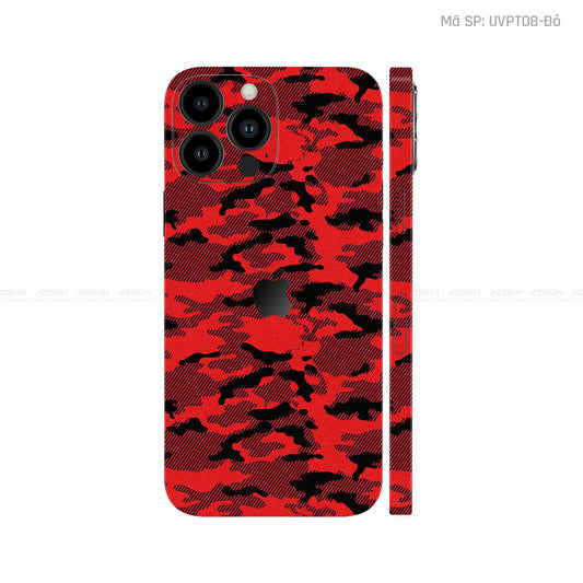 Dán Skin IPhone 14 Series Vân Camo Urban Đỏ | UVPT08