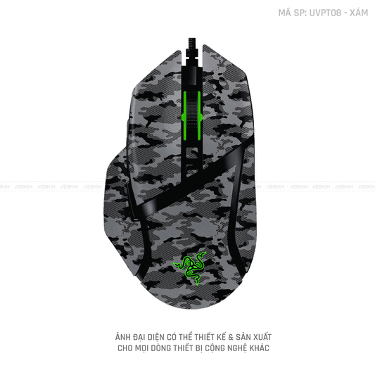 Skin Dán Chuột Razer Vân Nổi Hình CAMO URBAN Xám | UVPT08