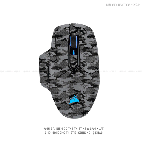Skin Dán Chuột Corsair Vân Nổi Camo Urban Xám | UVPT08