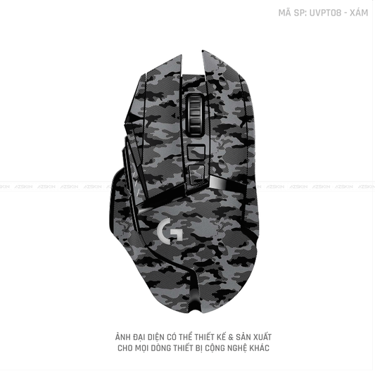 Skin Dán Chuột Logitech Vân Nổi CAMO URBAN Xám | UVPT08