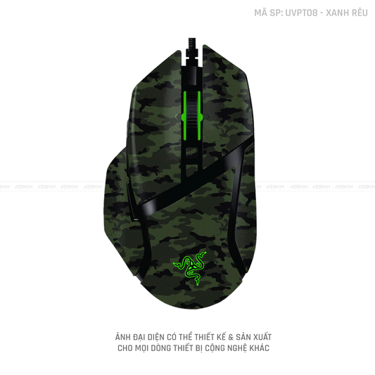 Skin Dán Chuột Razer Vân Nổi Hình CAMO URBAN Xanh Rêu | UVPT08